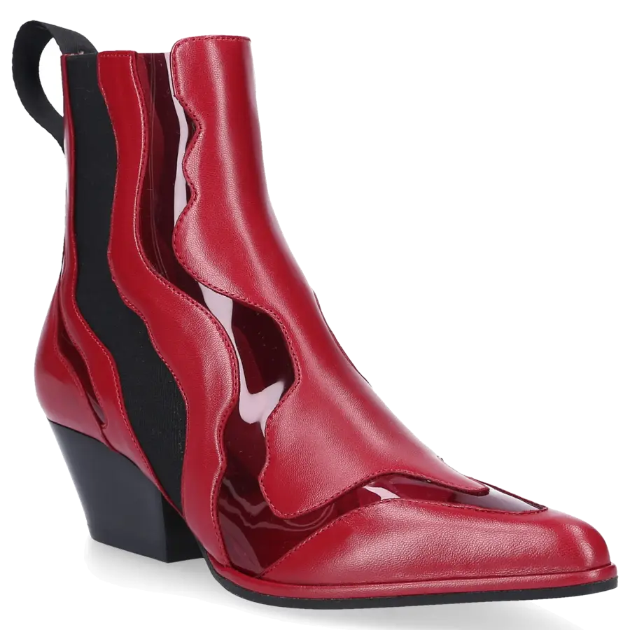 Sergio Rossi - Chelsea Boots A82880 Nappaleder PVC Stretch rot - rot