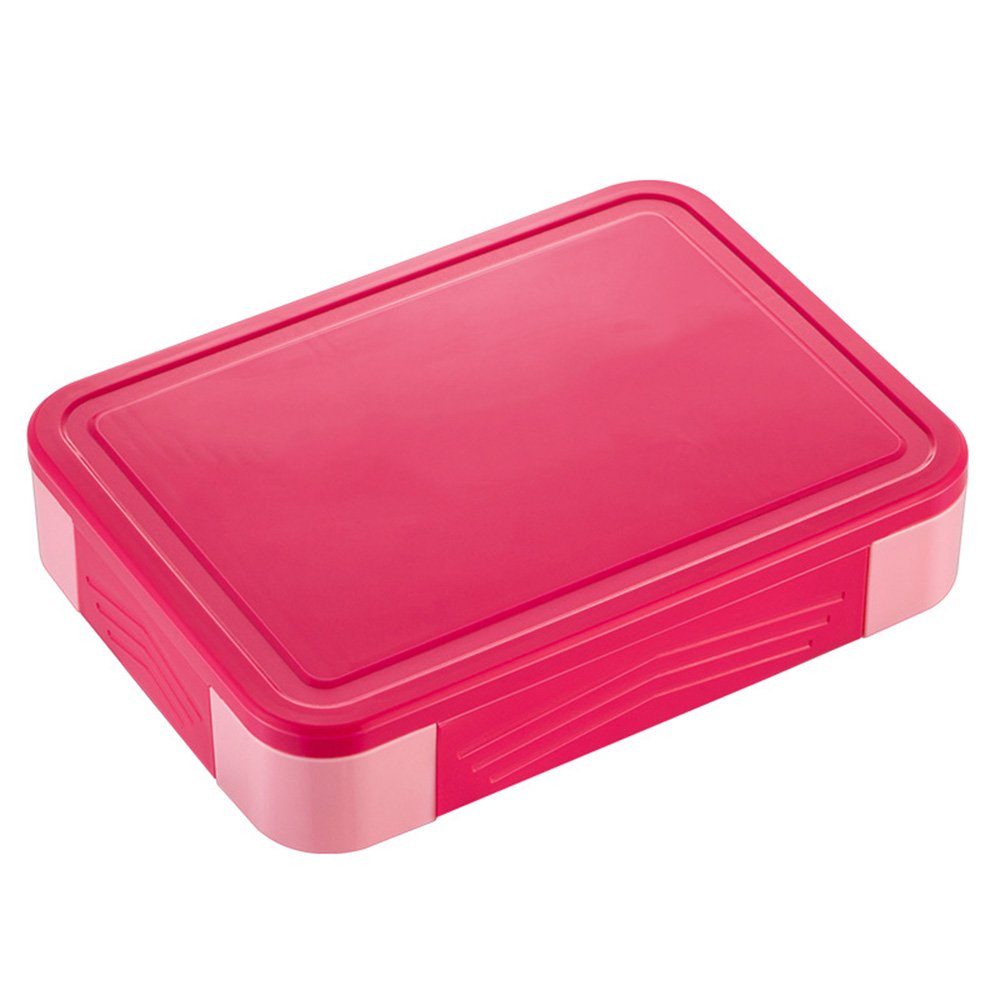 SCOKIT Lunchbox Brotdose Kinder mit Fächern, 1300ml Jausenbox Kinder, Lebensmittelechter-Kunststoff, (Auslaufsicher Bento Box, Lunchbox Kinder, 1-tlg., Vesperdose für Kindergarten & Schule), Bento Box für Kinder,Erhältlich in Rot