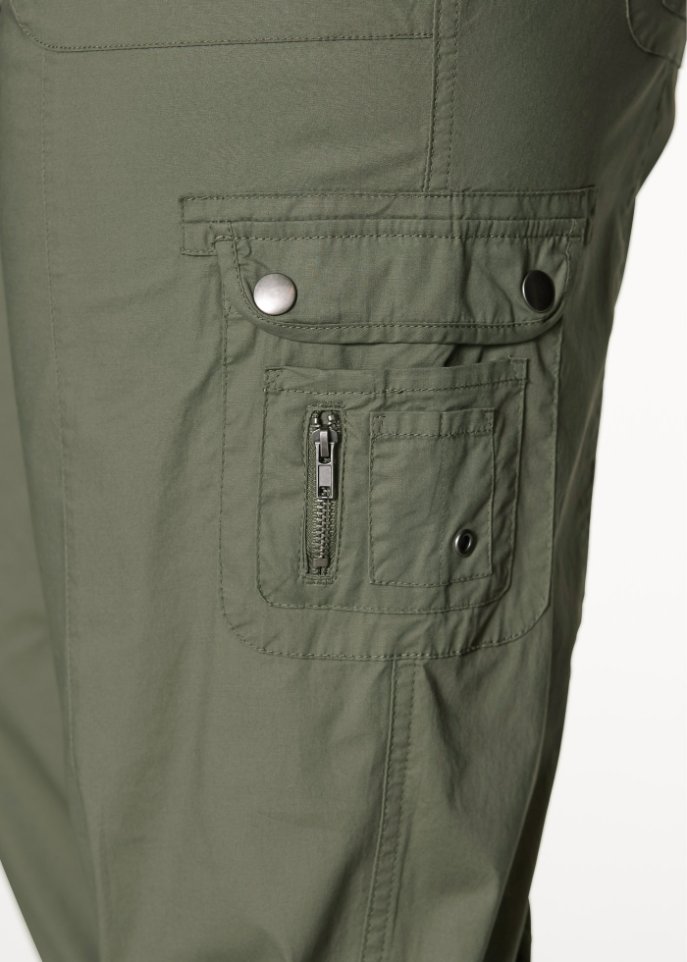 3/4-Baumwoll-Cargohose mit Bequembund