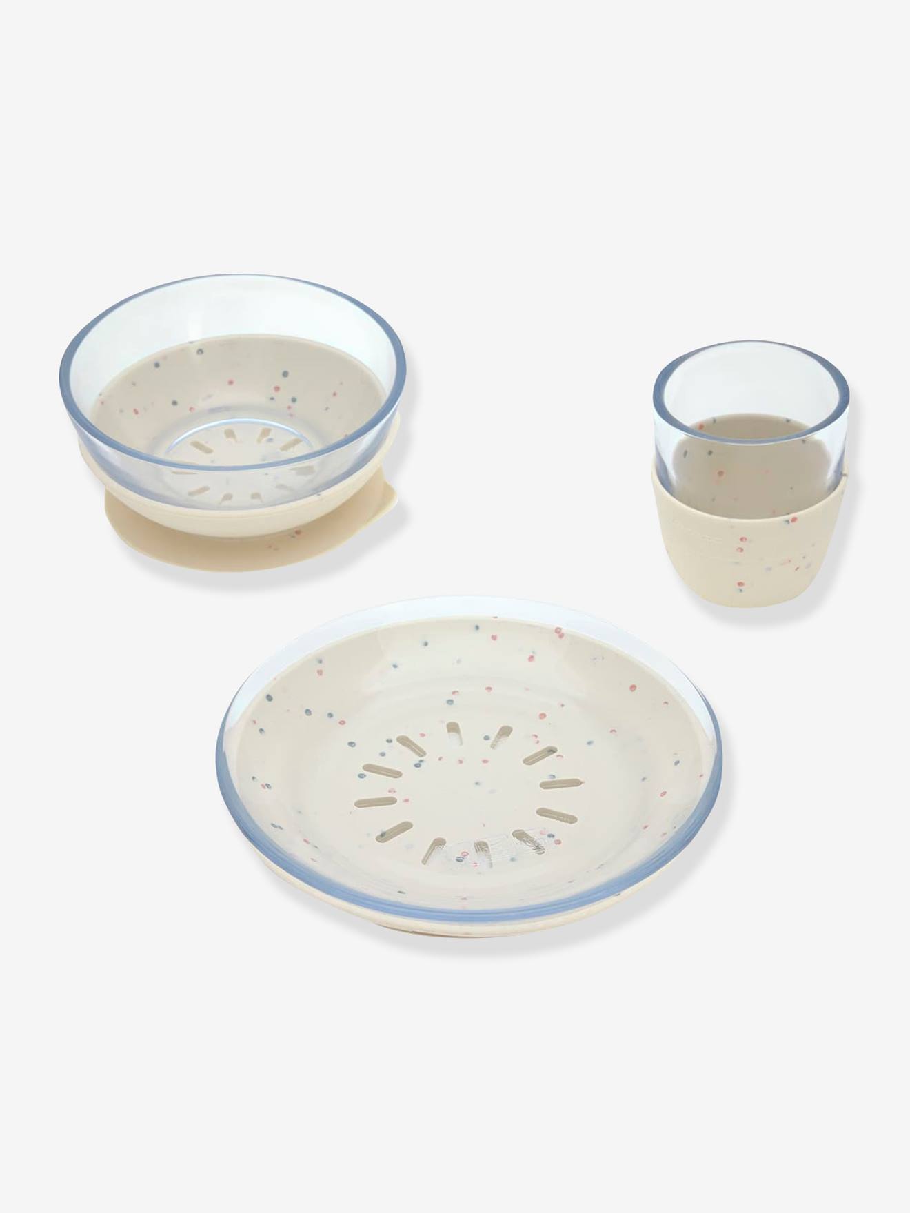 Coffret repas LÄSSIG Glass en verre et silicone apricot