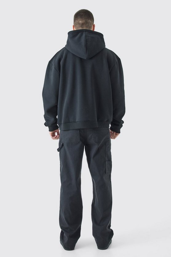 Tall Oversized Boxy Skull Line Drawing Hoodie