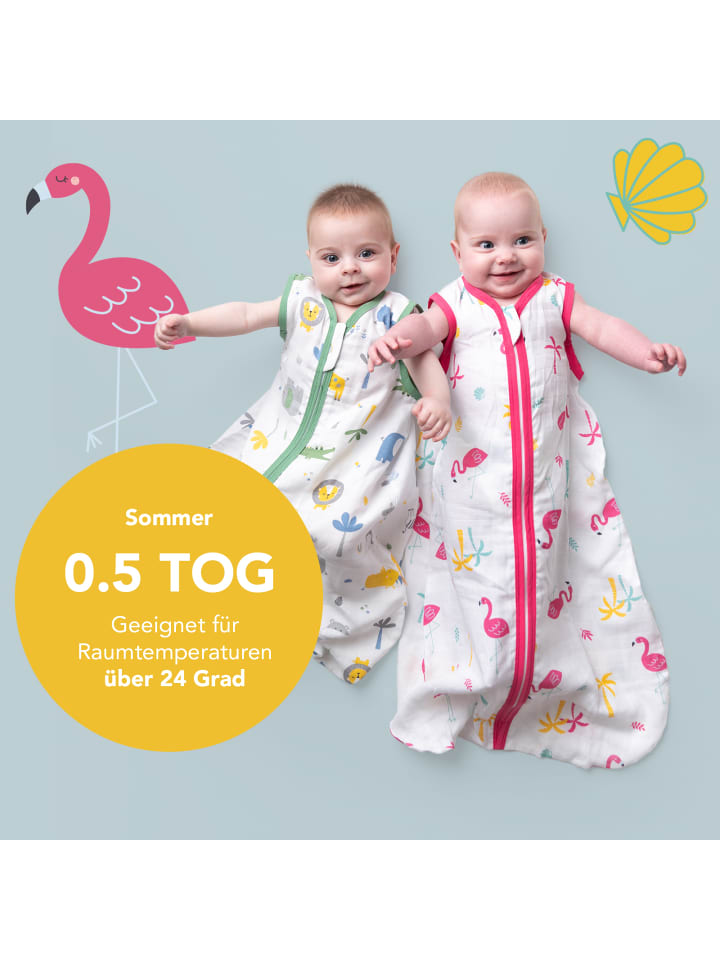 Schlummersack Musselin Babyschlafsack, 0.5 TOG in Pink günstig kaufen