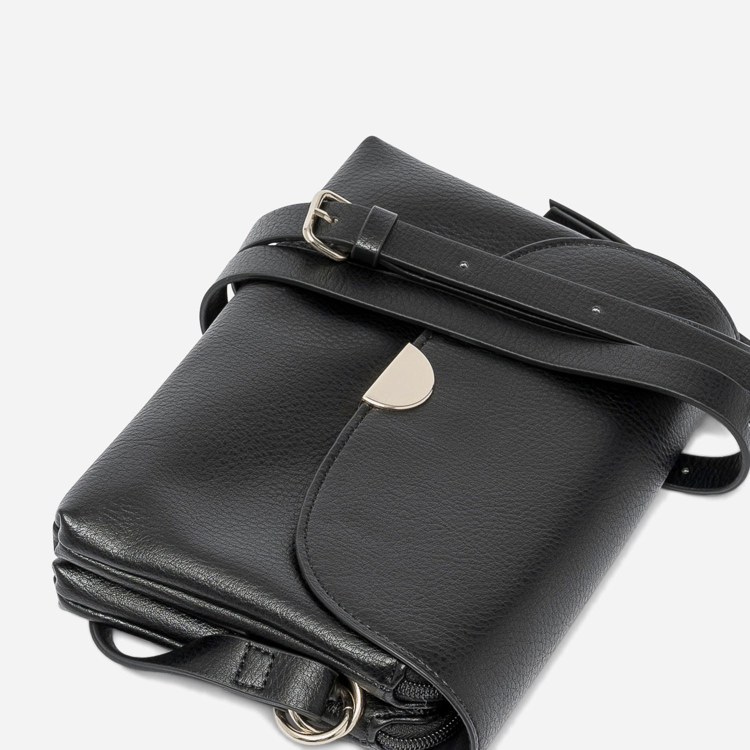 Sac bandoulière noir à double compartiment