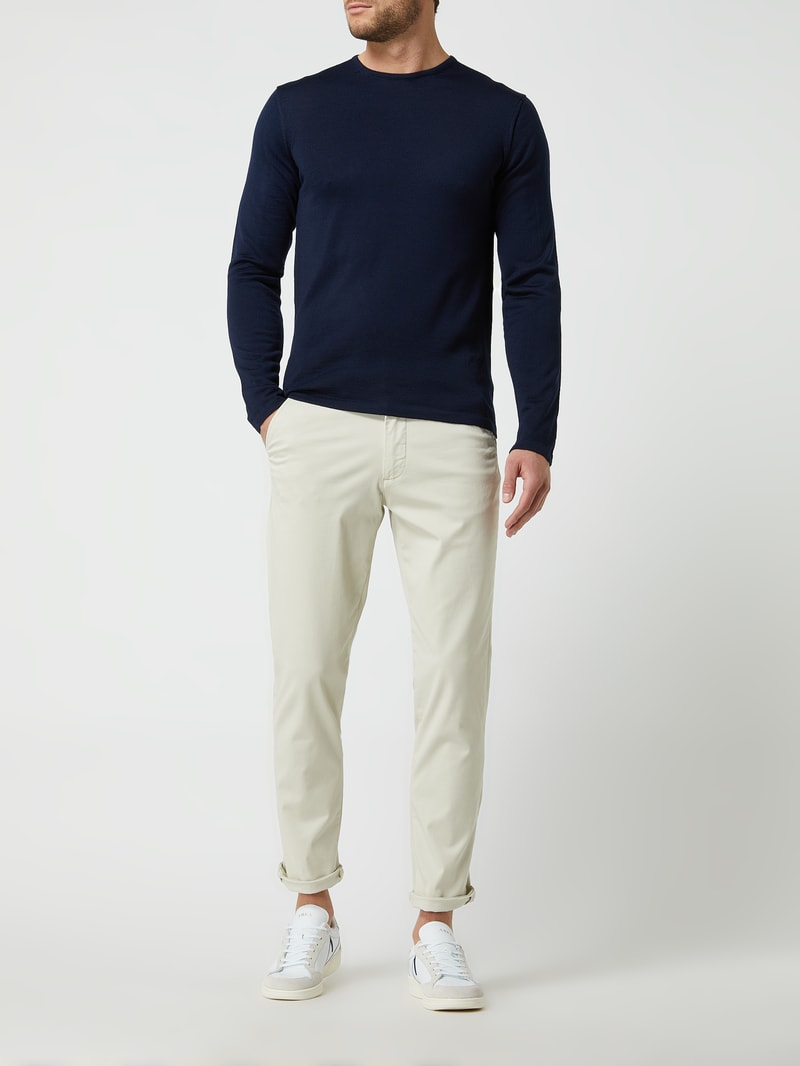 Pullover aus Wollmischung in marineblau