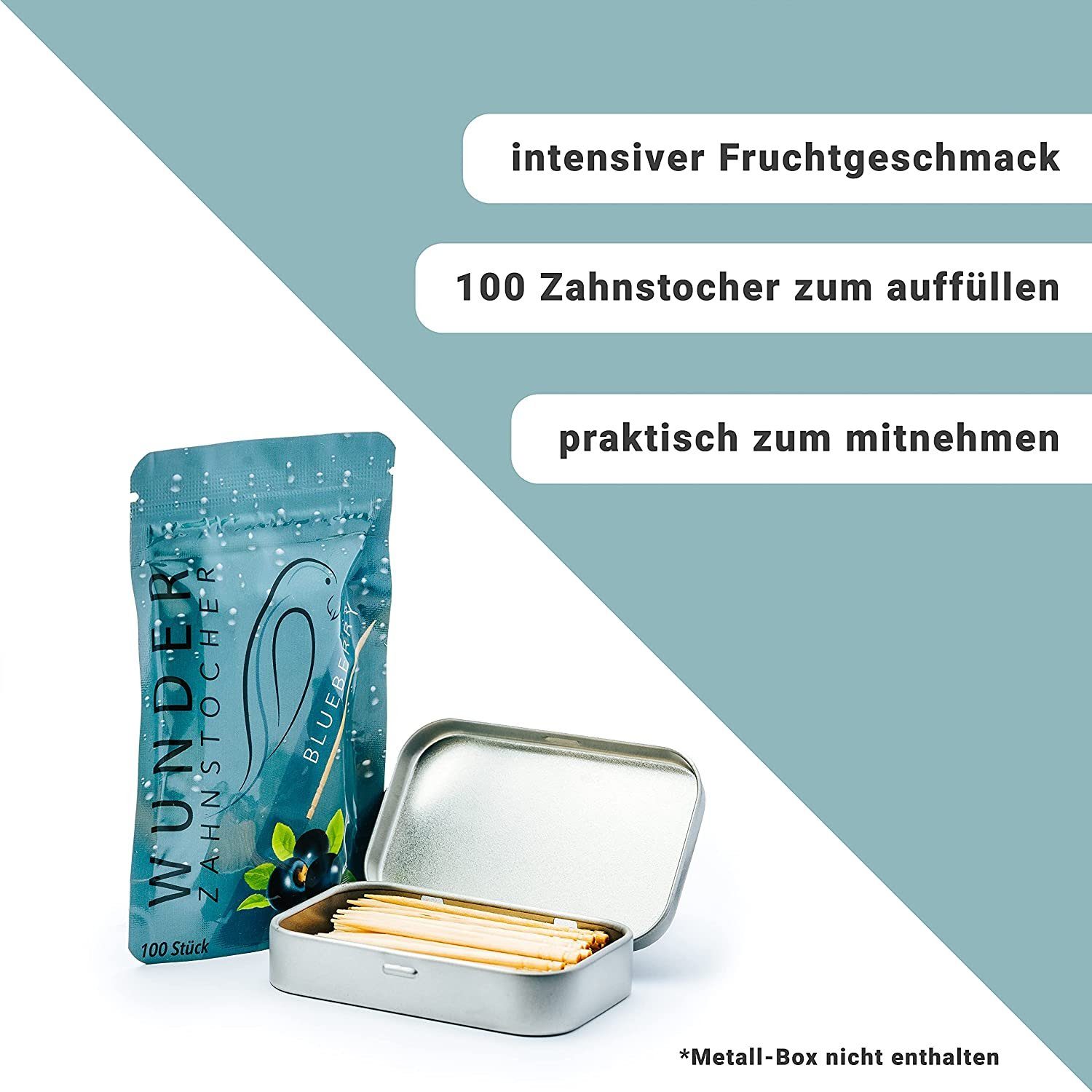Wunder Zahnstocher Mundpflegecenter Wunder Zahnstocher mit Geschmack - Refill Pack - Blaubeere