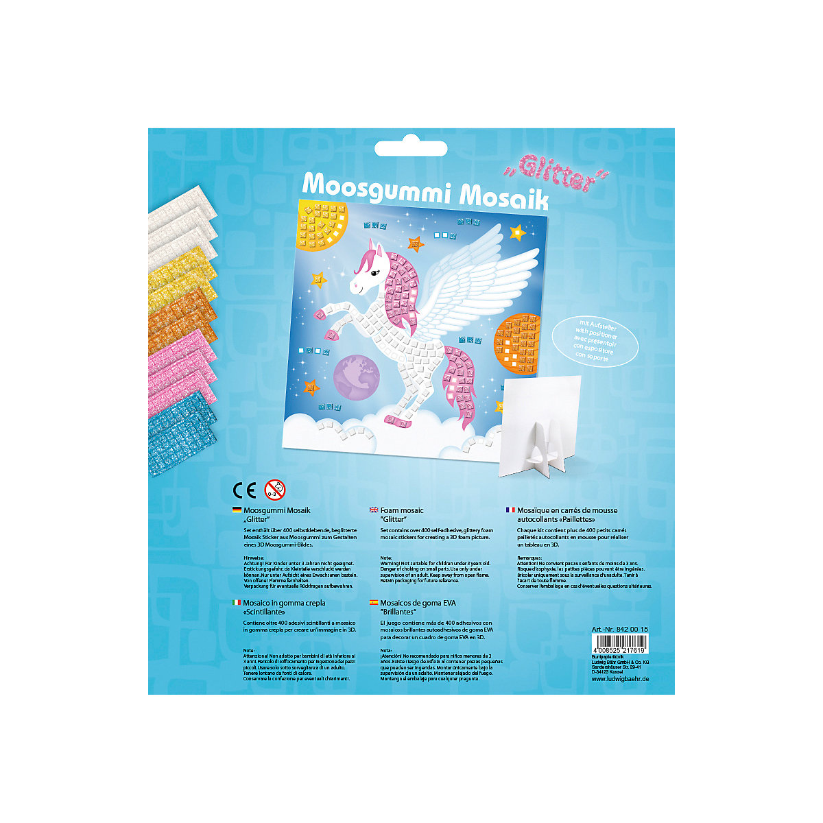 Moosgummi Mosaik Glitter Pegasus
