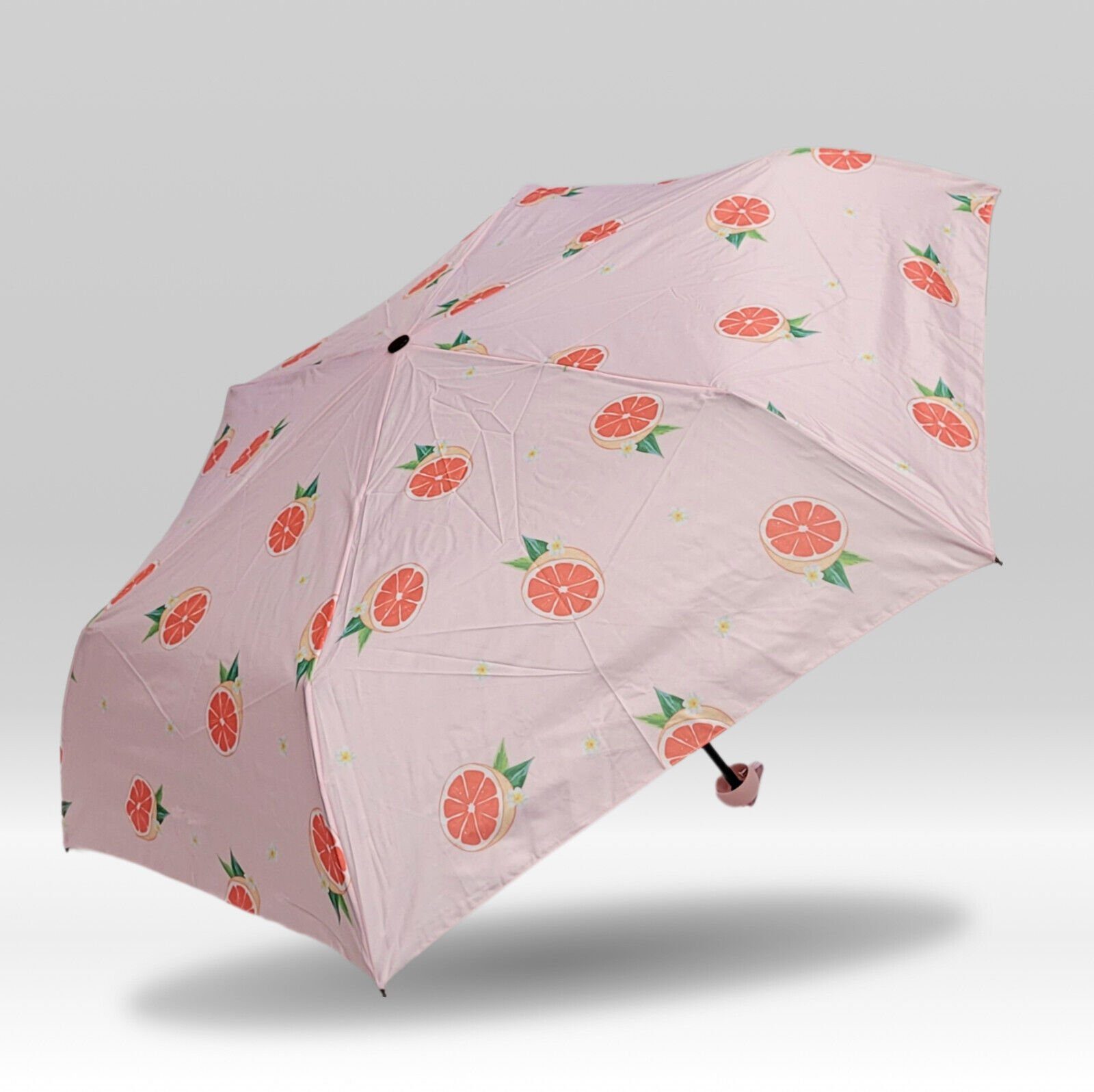 Dr. Neuser Taschenregenschirm kleiner kompakter Regenschirm ohne Automatik, Fiberglaskomponenten, lustiger Print, Orangen