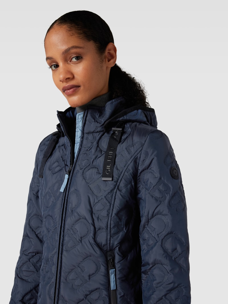 Steppjacke mit Logo-Muster in marineblau