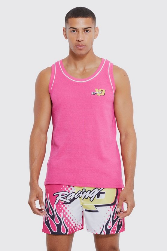 Geripptes Tanktop & Badehose
