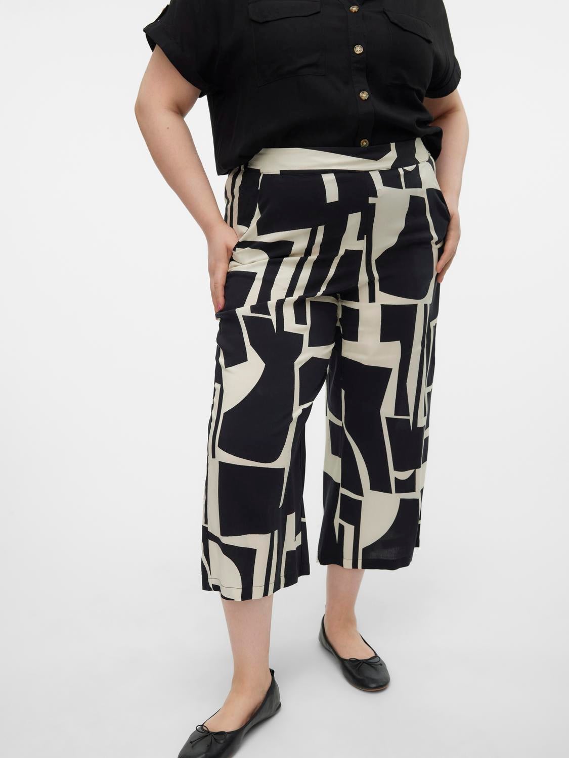 VMCEASY Hohe Taille Culottehose