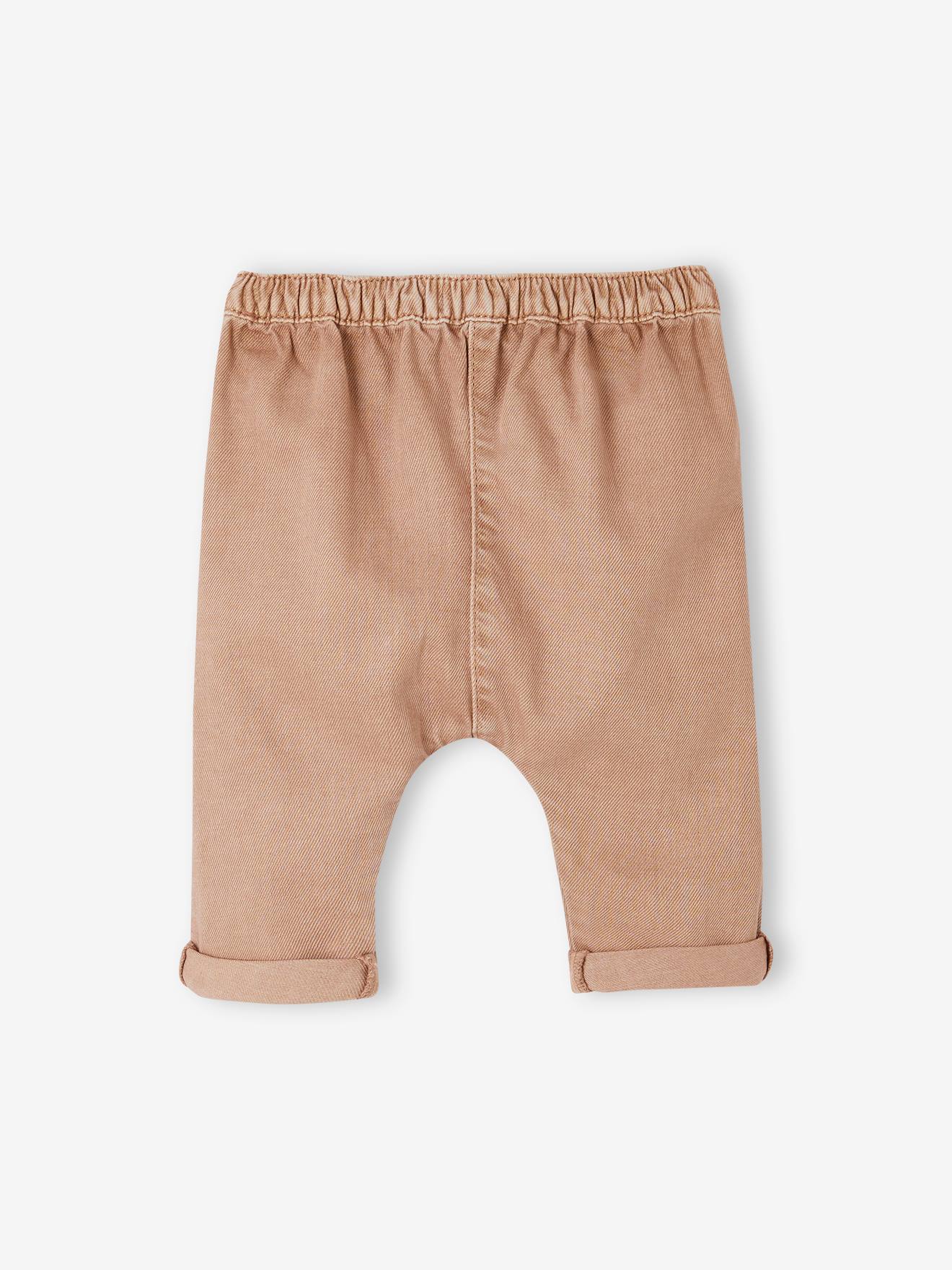 Vertbaudet Bestickte Baby Pluderhose, Denim - cappuccino