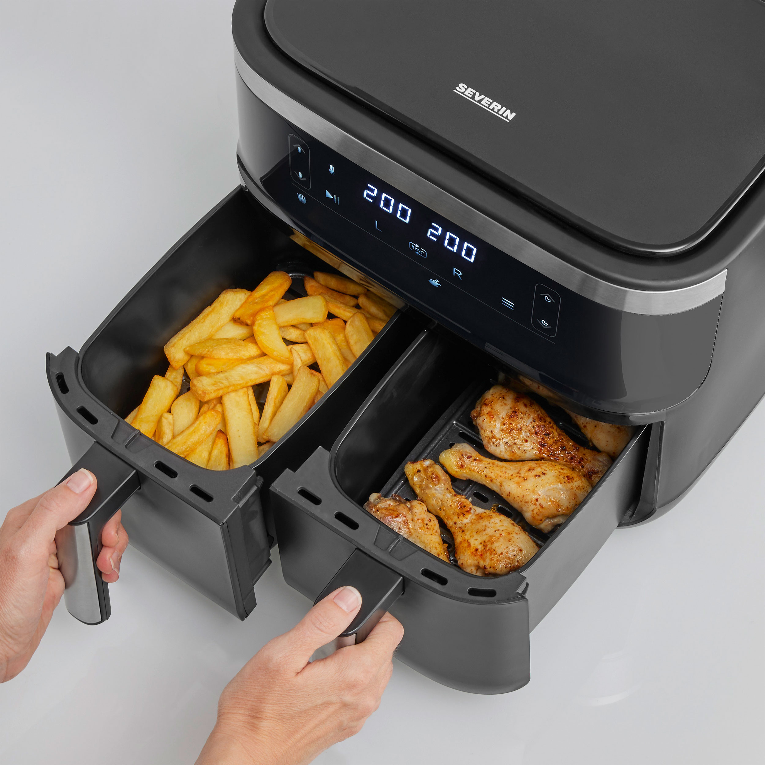 SeverinDoppelheißluftfritteuse 2x3,8l