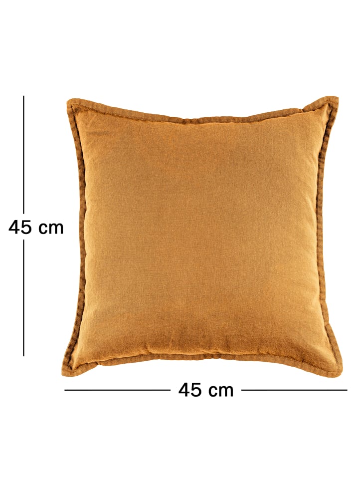 JACK 2er Set Kissenhülle 45x45cm Baumwolle Einfarbig in Caramel günstig kaufen 45x45 cm