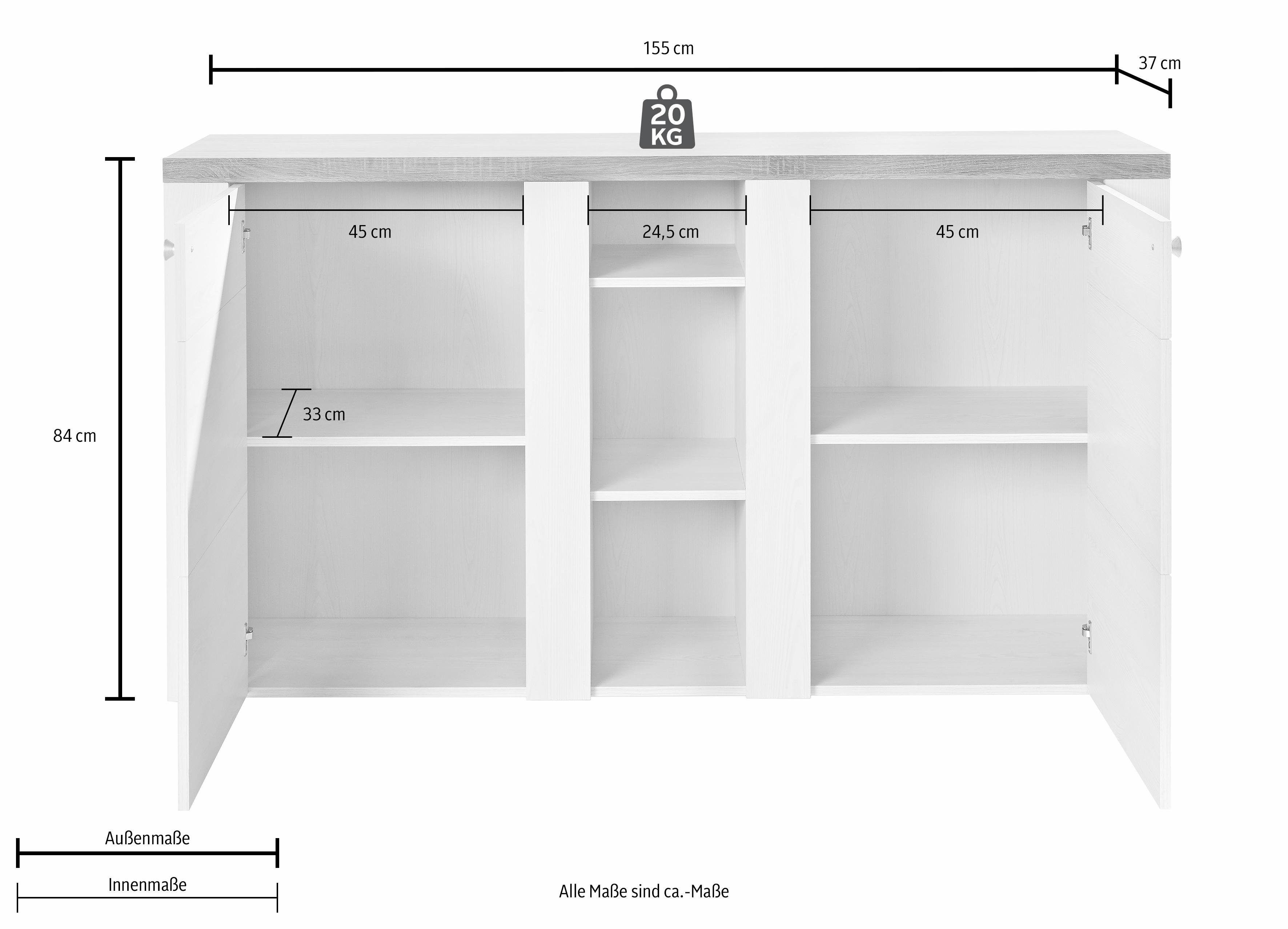 Helvetia Sideboard Larona, Breite 155 cm