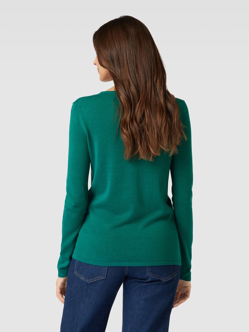 trickpullover mit Strukturmuster in petrol