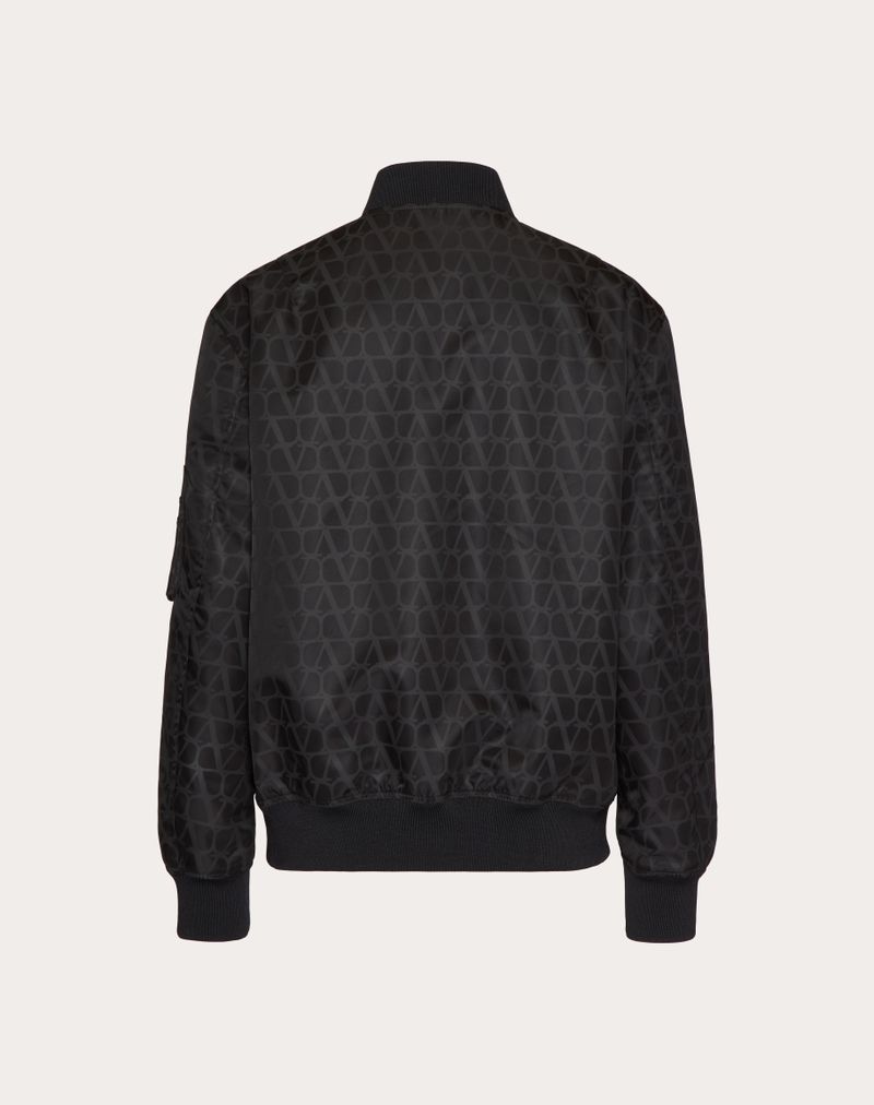 Nylonbomberjakke med Toile Iconographe-print