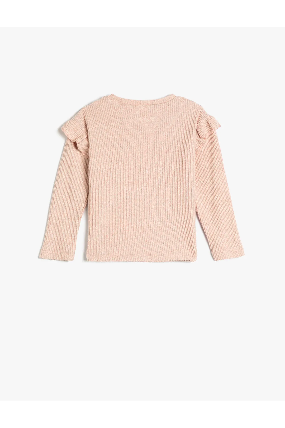 Koton  Basic-T-Shirt mit Rüschen, detailliertem, langärmligem Camisole und Rundhalsausschnitt mit weicher Struktur