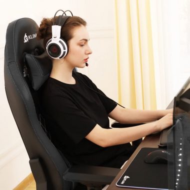 KLIM Gaming Chair Esports Stuhl, Ergonomischer Gaming Stuhl, Hochwertige Qualität, Stylischer Stuhl fürs Arbeitszimmer