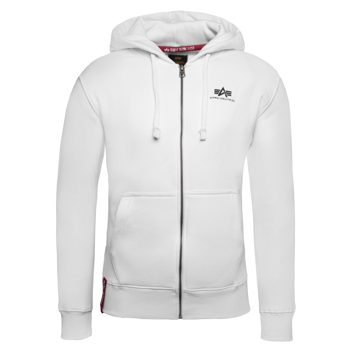 Alpha Industries Basic Zip Hoody SL Sweatjacke weiss