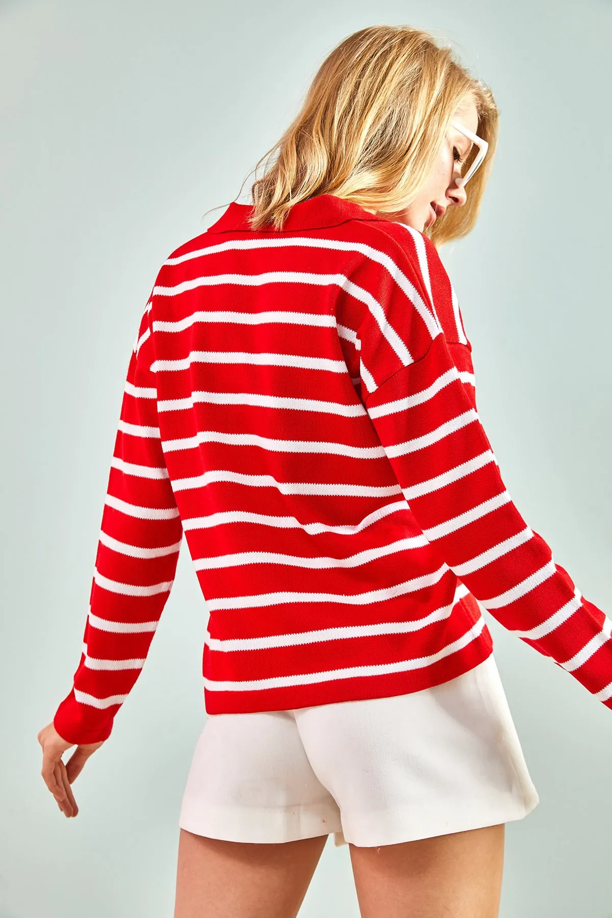 Bianco Lucci  Damen-Strickpullover mit Rollkragen und Streifenmuster