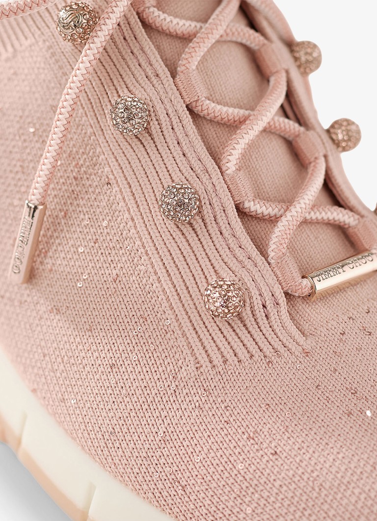 Jimmy Choo Veles sneaker with knitted upper and sequins