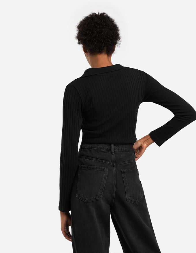 Langarm-Poloshirt - Baumwoll-Mix