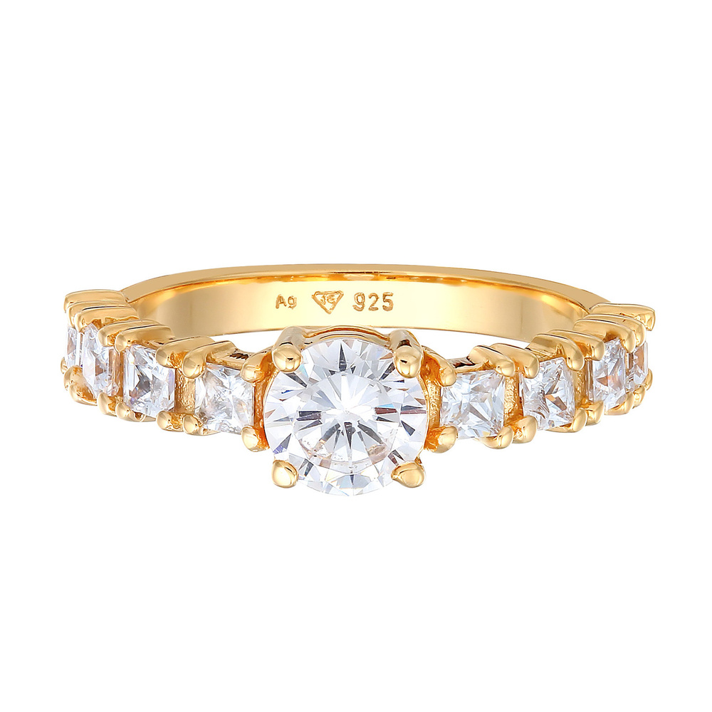 Elli Elli Bague Femmes Bague de fiançailles élégante avec Cristal de Zirconium en Arge Bague