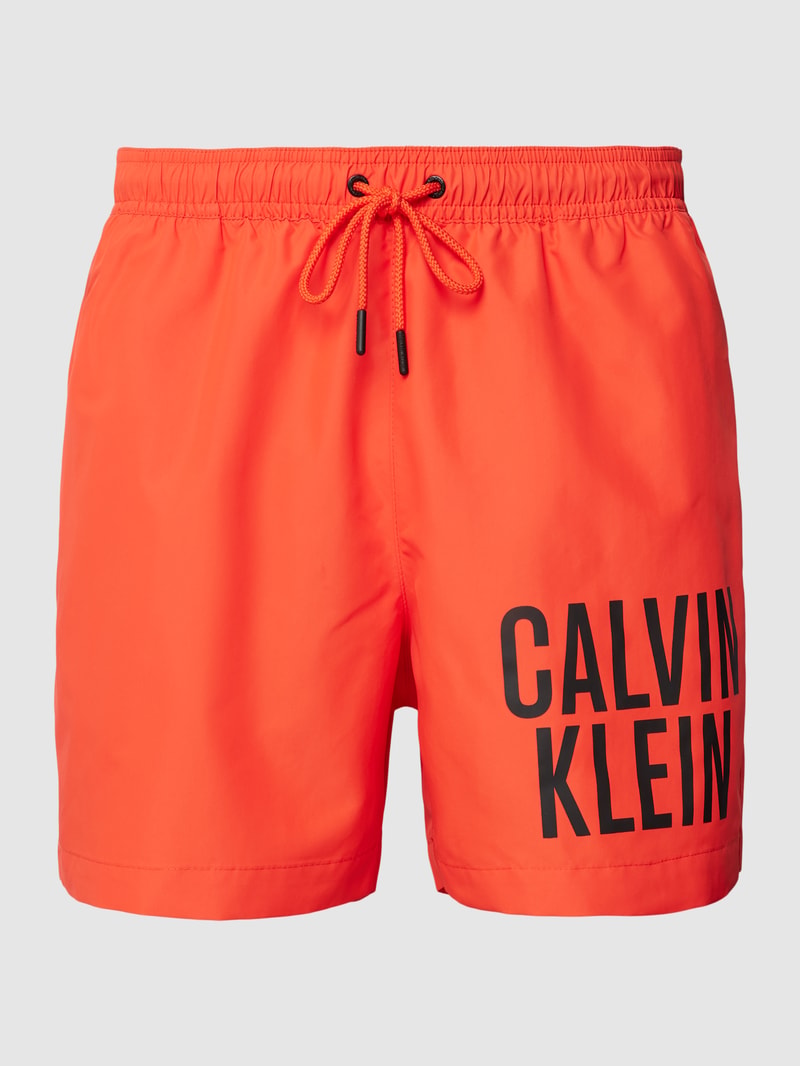 Badehose mit Label-Print in rot