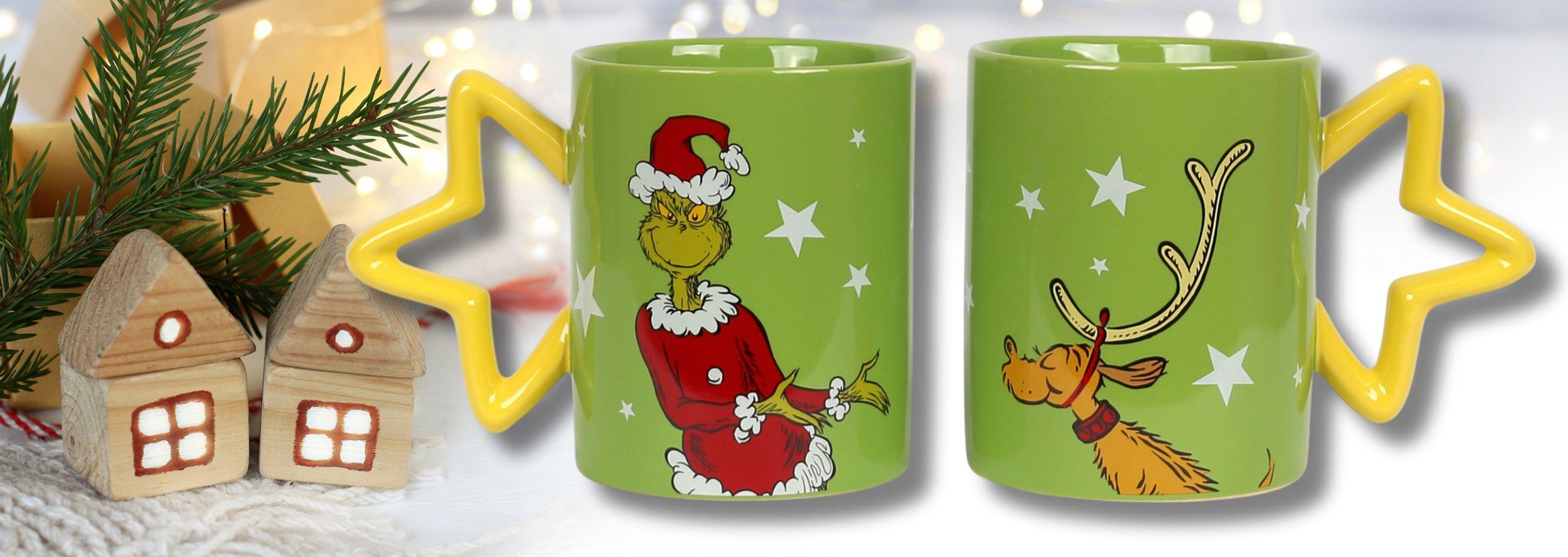 Sarcia.eu Becher Grinch 2x Weihnachtsbecher für Paare, Set, Geschenkbecher