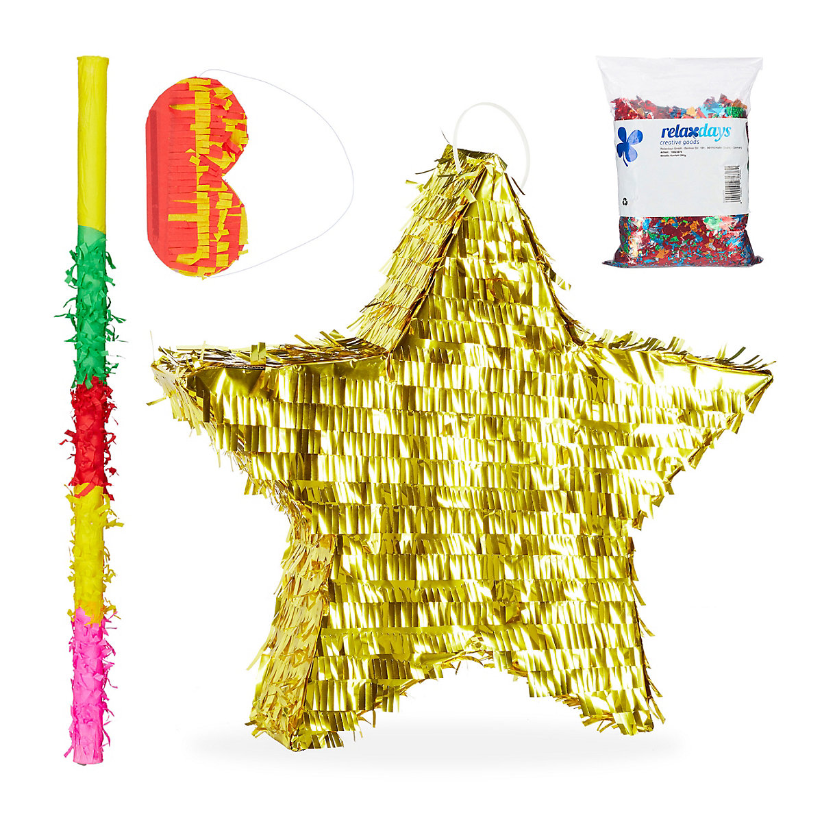 4-tlg. Pinata Set Stern