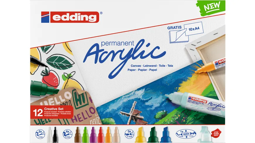 edding Acryl-Kreativset basic 12er Set