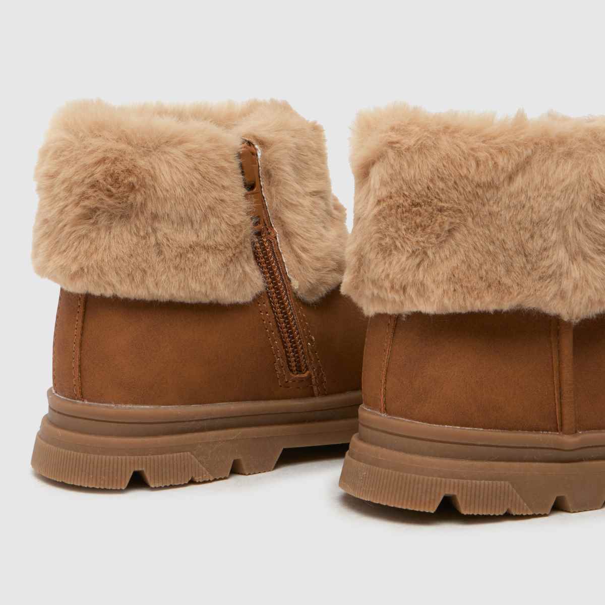 Schuch škornji z rjavo češnjevo krzno in manšeto za deklice