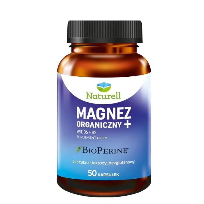 „Naturell Organic Magnesium+“, maisto papildas su magniu, vitaminais B2 ir B6, kapsulės