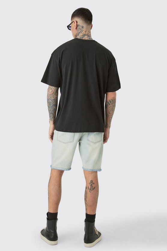 Tall gerade Shorts mit Eisblauer Waschung