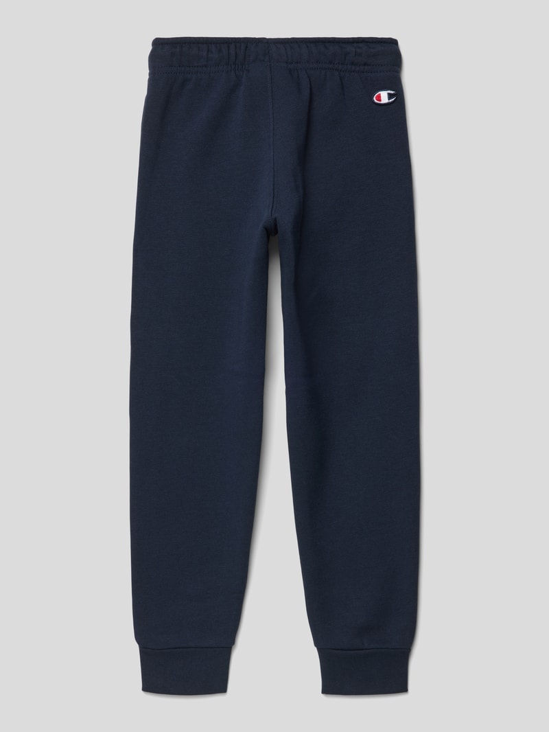 Sweatpants mit Label-Stitching in marineblau