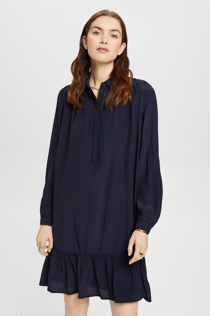Hemdblusenkleid mit verdeckter Knopfleiste