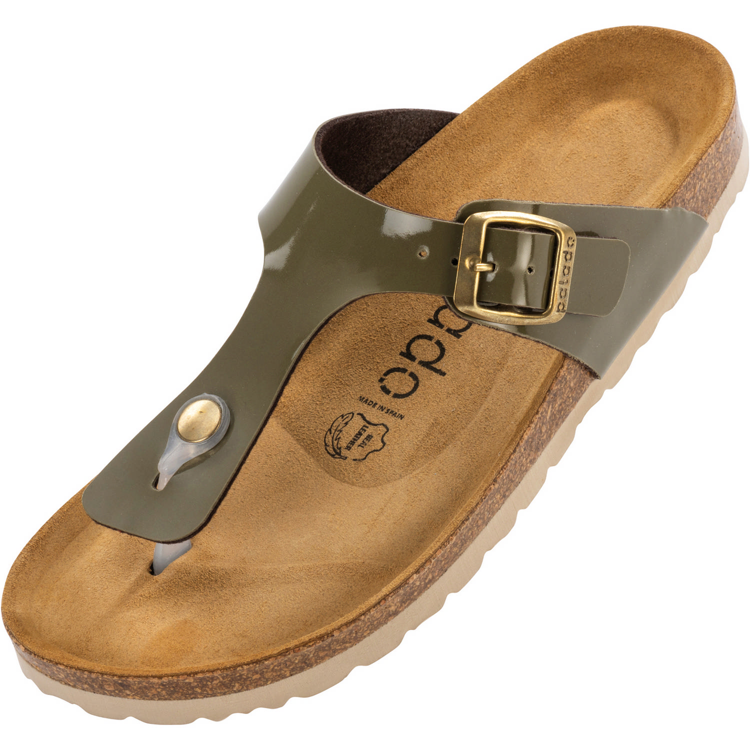 Palado Kos Lack, Zehentrenner, Damen, Khaki