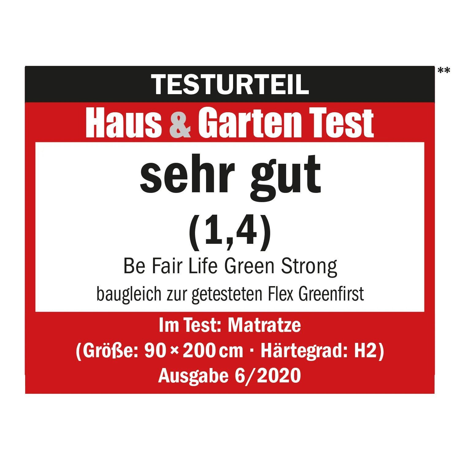 Taschenfederkernmatratze Green Strong, Be Fair Life, 21 cm hoch, Made in Green zertifiziert, Wendematratze