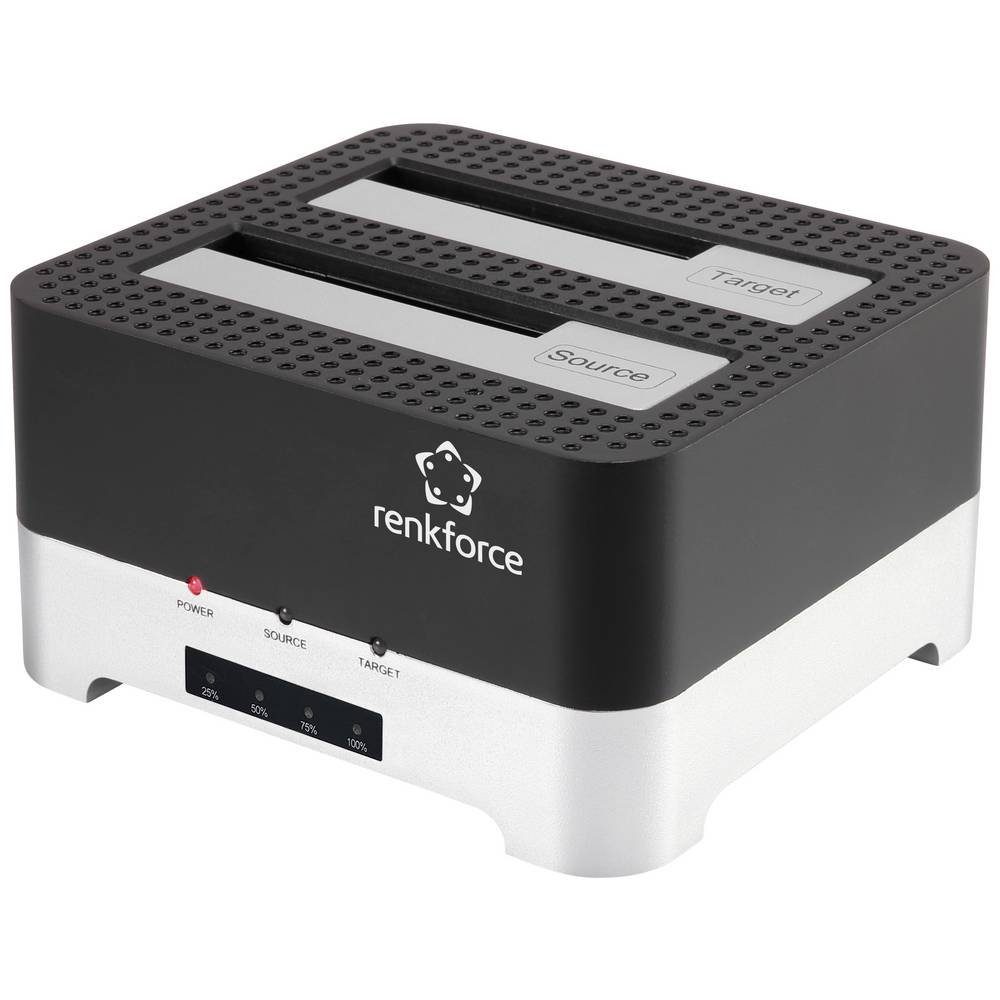 Renkforce Festplatten-Dockingstation USB 3 SATA Festplatten-Dockingstation mit, mit Clone-Funktion