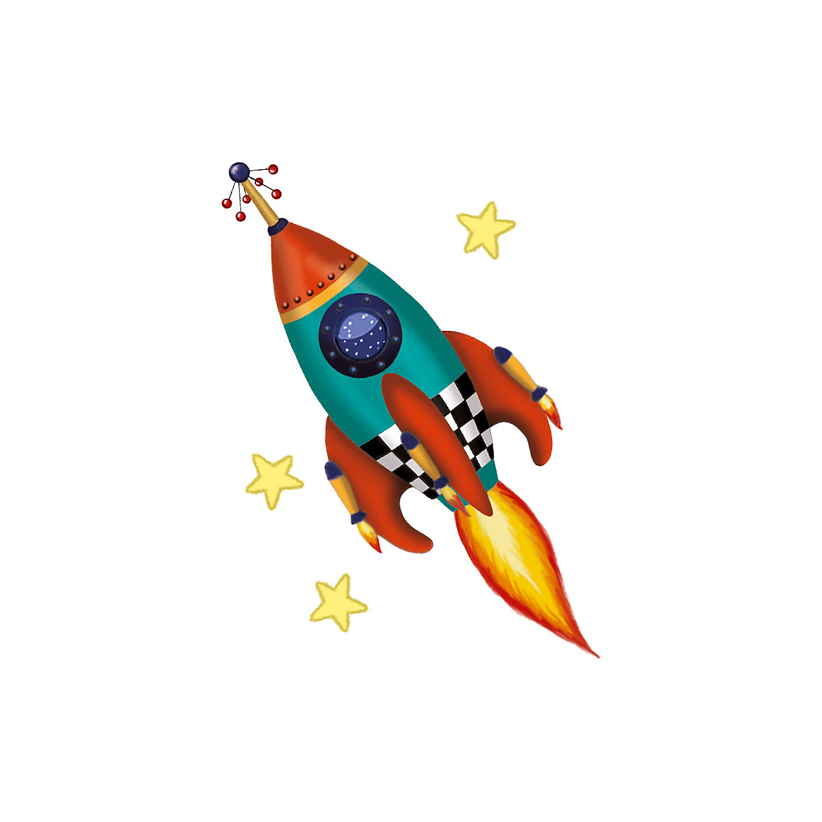 Mini-Tattoos Rakete & Planeten, 24 Stück