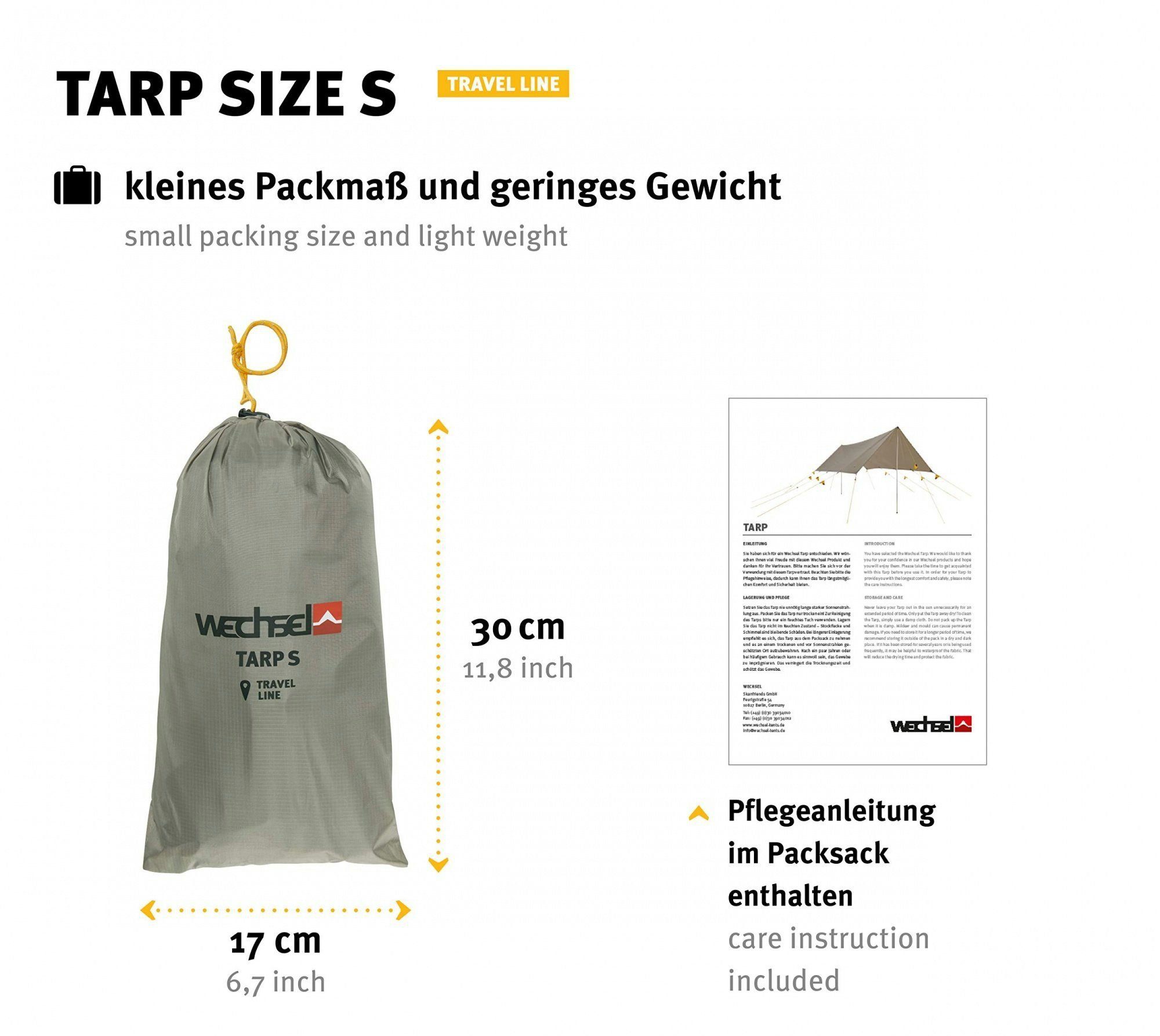 Wechsel Tents Tarp-Zelt Tarp S - Travel Line - Universal Zeltdach, 290 X 400 cm