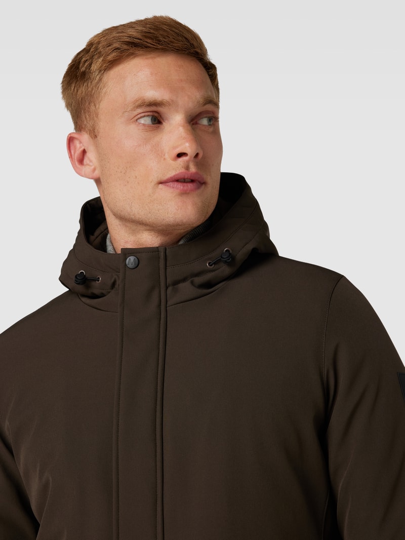 Funktionsjacke mit Kapuze Modell 'deston' in mittelbraun
