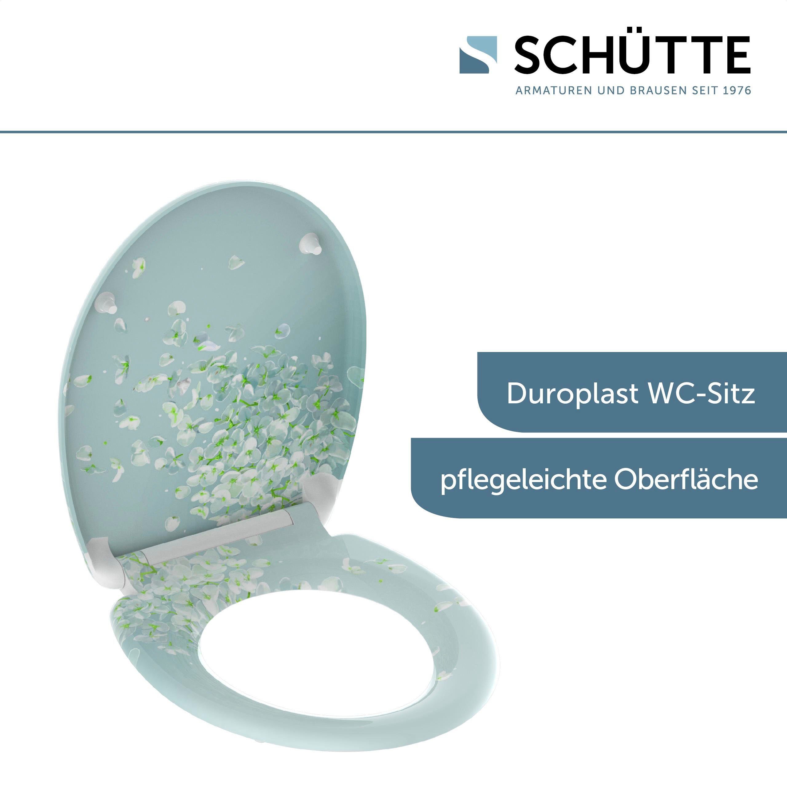 Schütte WC-Sitz FLOWER IN THE WIND, bruchsicher und kratzfest, Absenkautomatik, Standardmaß