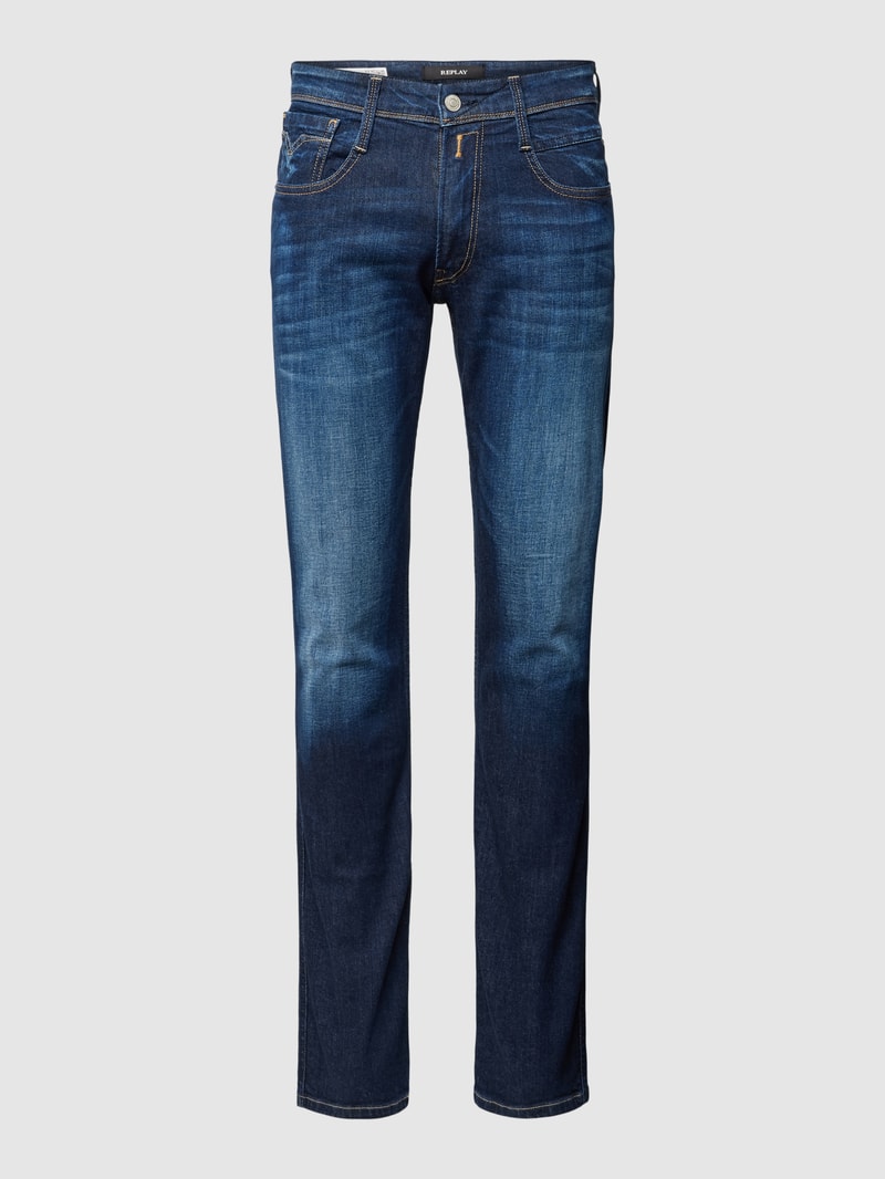Jeans im 5-Pocket-Design Modell 'ANBASS' in marineblau