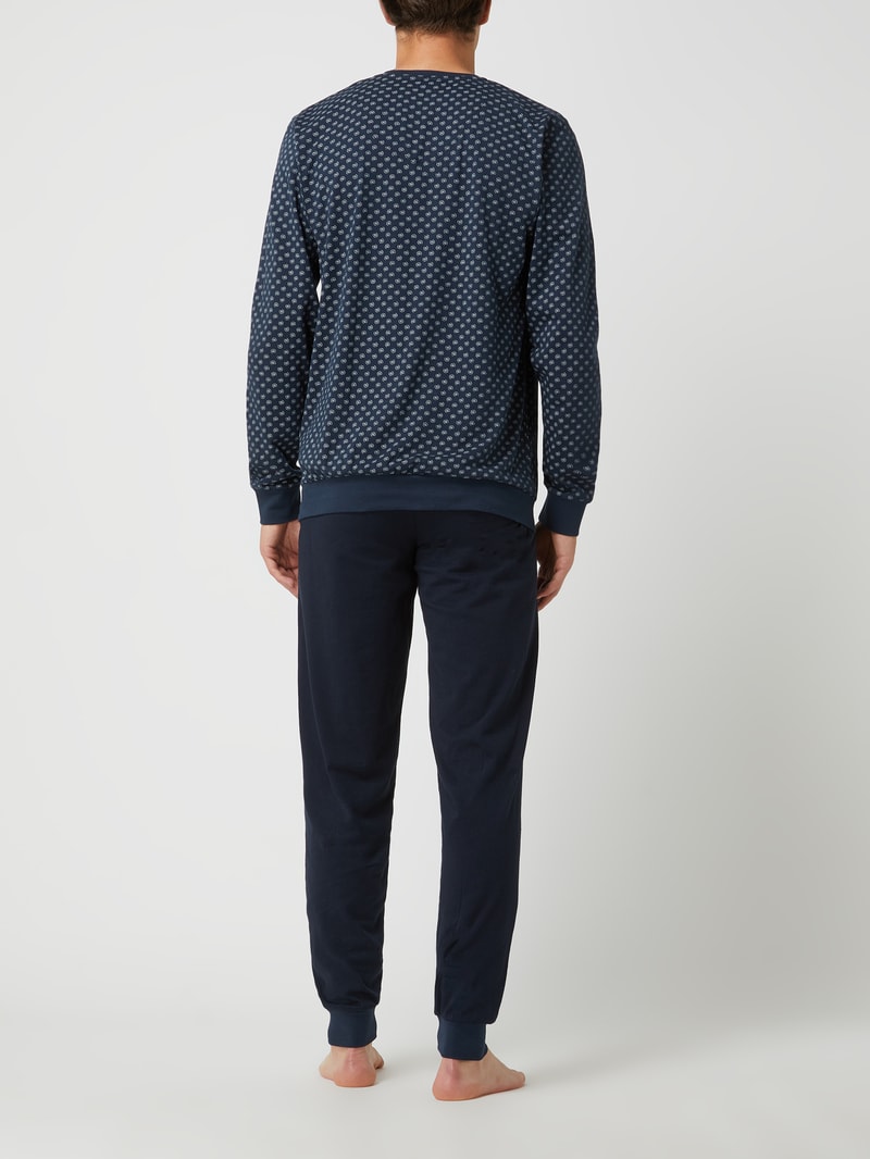 Pyjama aus Baumwolle in blau