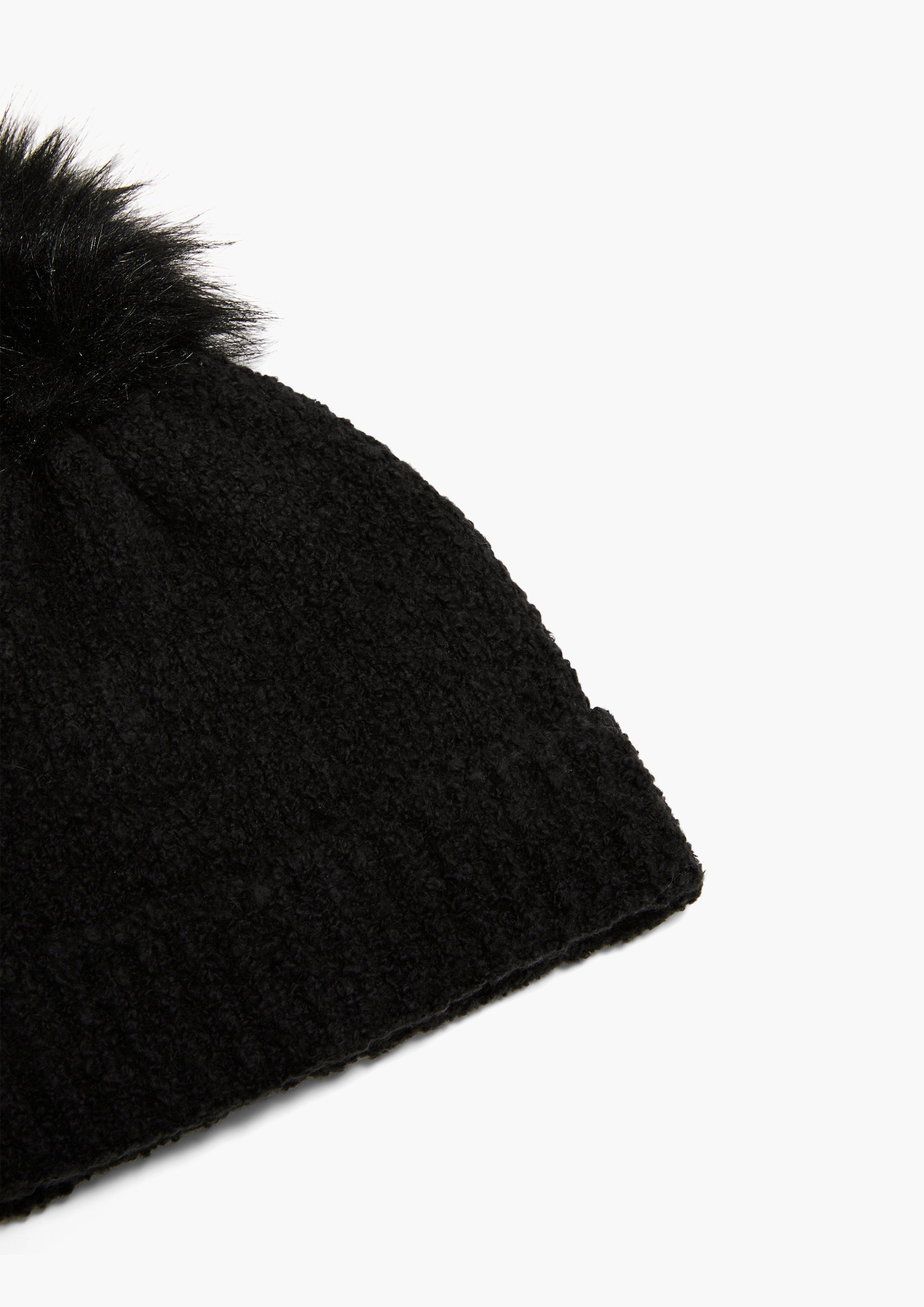 Strickmütze mit Kunstfell-Pompom  2132513-99X5
