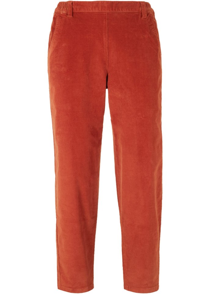 High-Waist-Cordhose mit Bequembund, knöchellang