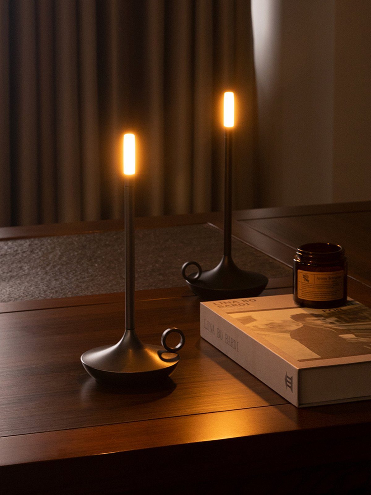 LIGHTSTUDIO Außen-Tischleuchte Tischlampe kabellos, Wohnzimmer Schlafzimmer Outdoor Tischlampen, LED Touch dimmbar Tischleuchten - Nachttischlampe Gold