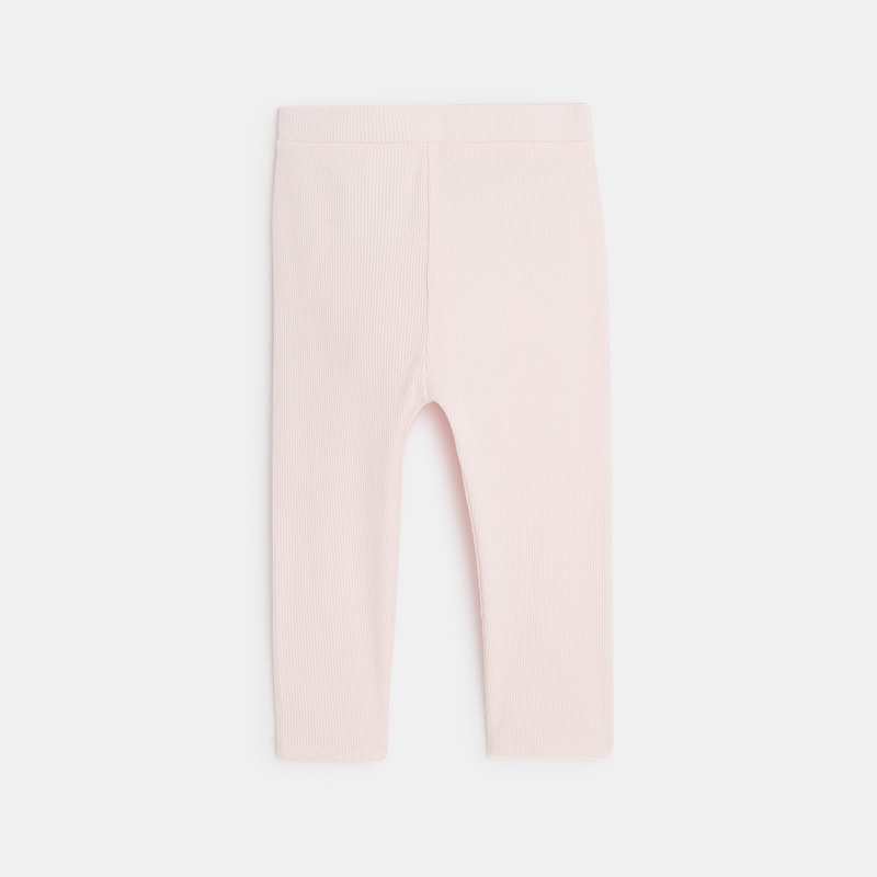 Legging uni rose bébé fille