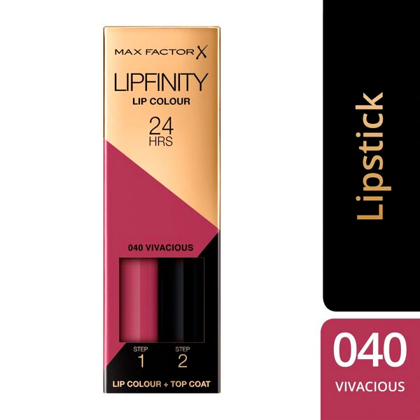 Max Factor Lipfinity Lip Color 040 Vivacious 2-Step Longlasting Lipstick